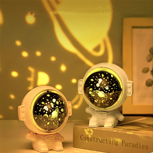 Proyector de estrellas de galaxia, luz nocturna de cielo estrellado, lámpara de astronauta, decoración de habitación, regalo para niños, proyección de astronauta de Navidad para bebés