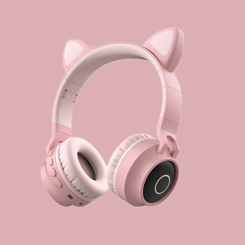 LED Light Cat Ear Headphones Wireless Bluetooth 5.0 Headset Portable Foldable Kids Headphone With Microphone Best Gift