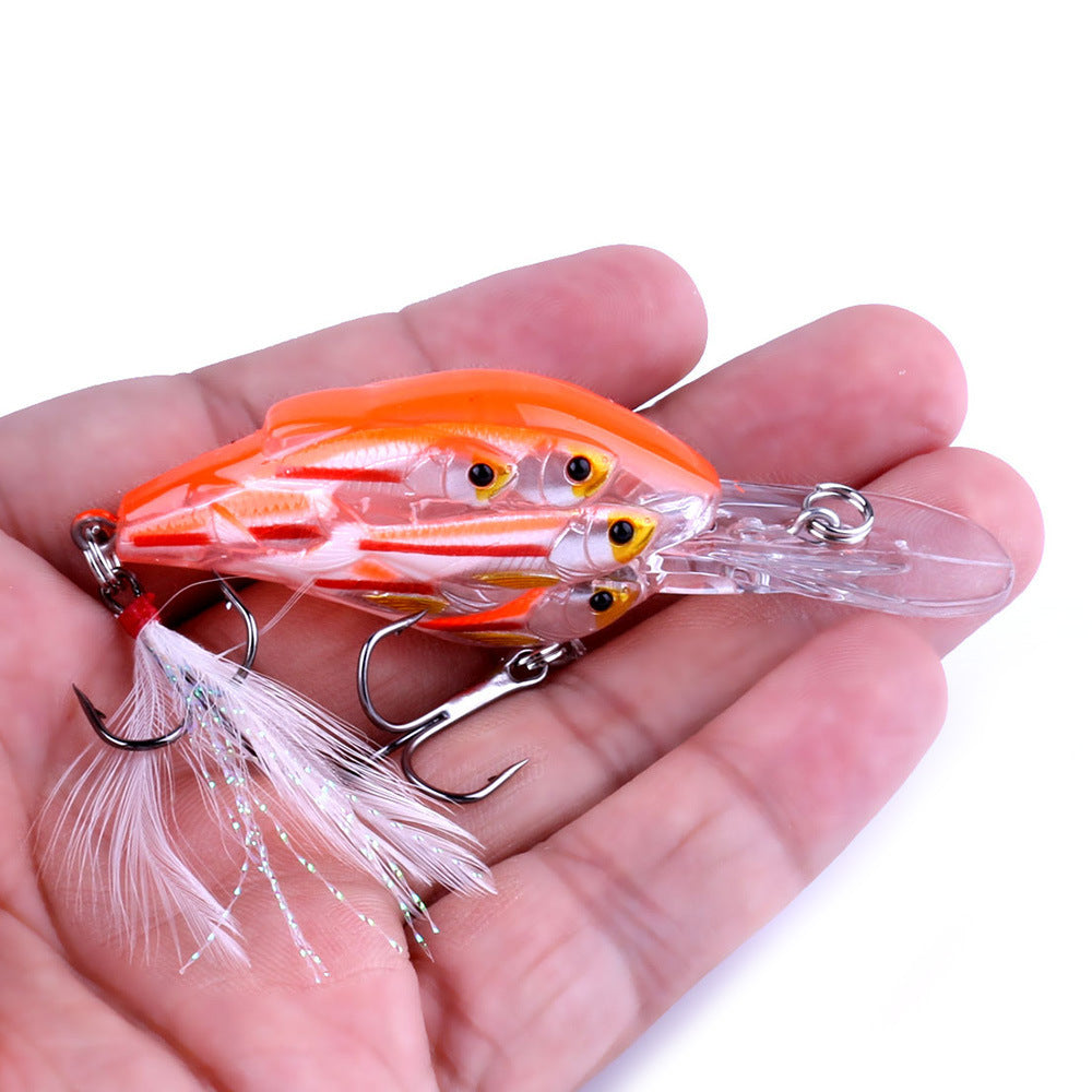 Fish Feather Hook Rock Lure Tossing Sea Fishing Floating Water Hard Bait