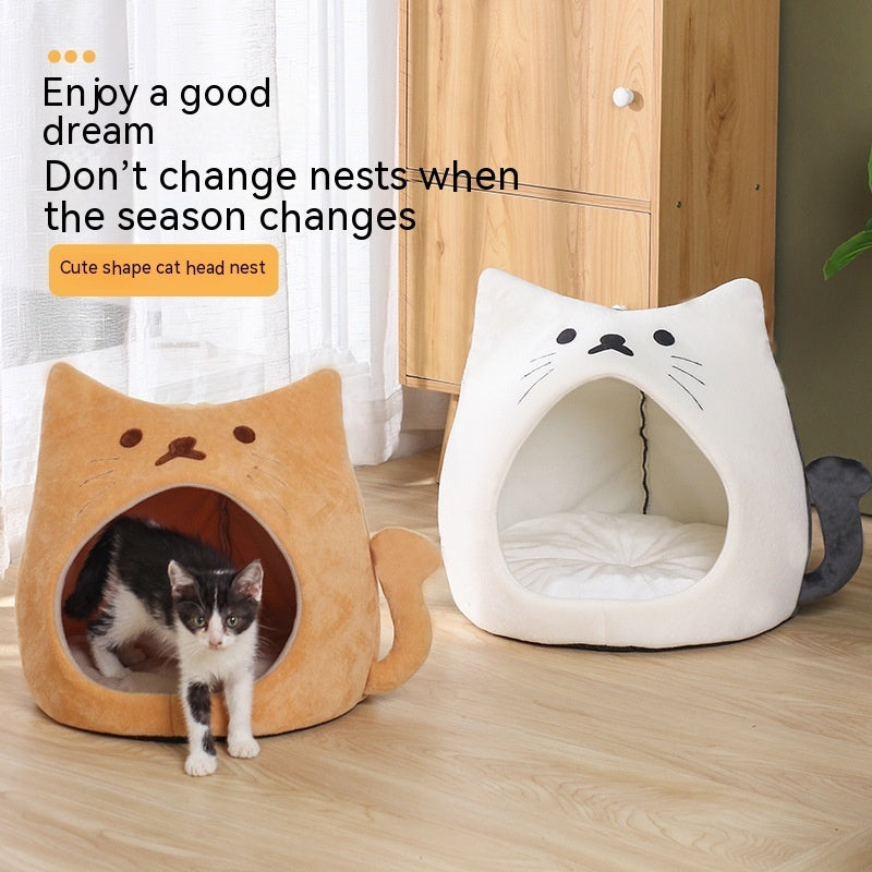 Cat Nest Winter Warm Closed Thickened Autumn And Winter Cold-proof