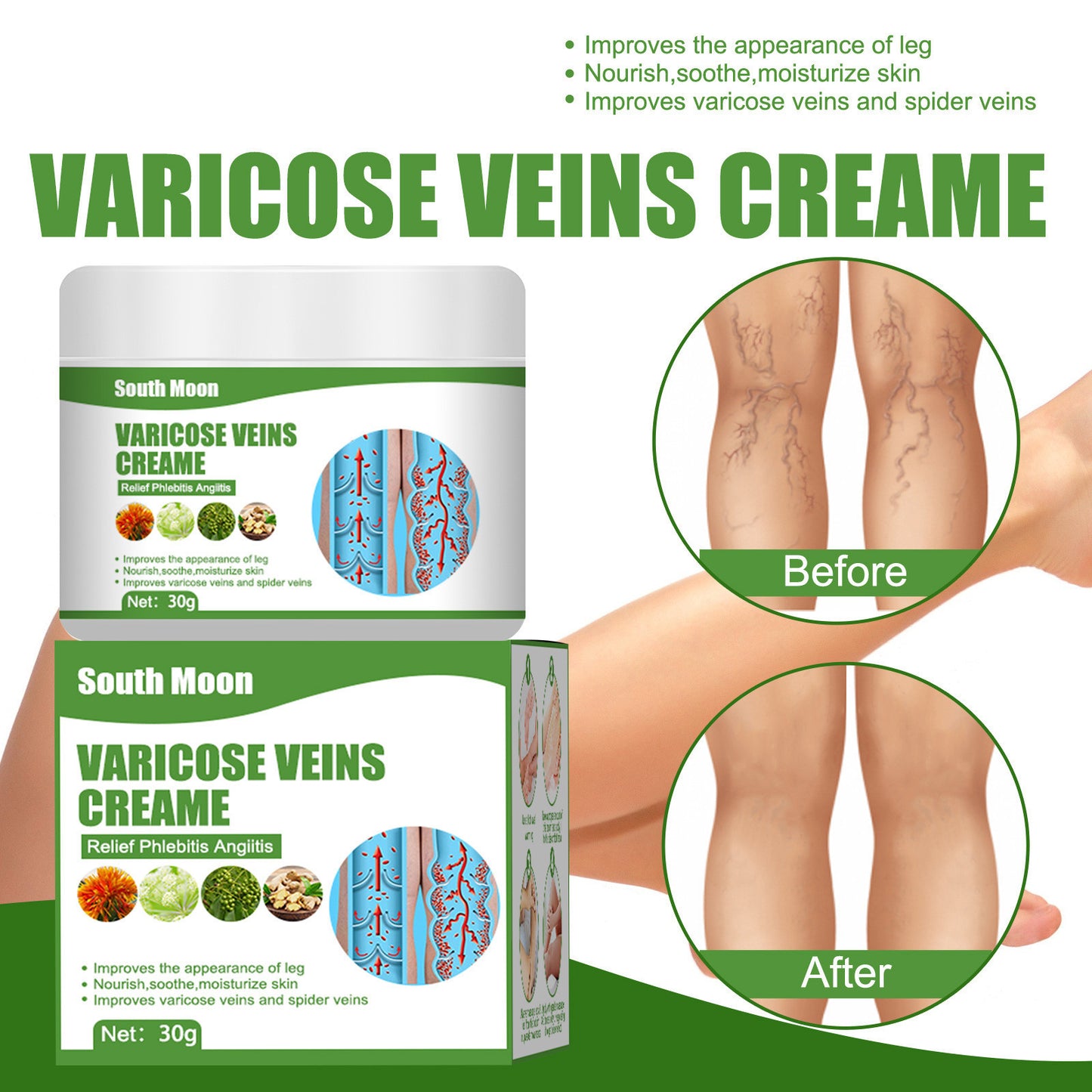 Blue Veins Bulging Pain Relief Leg Massage Cream