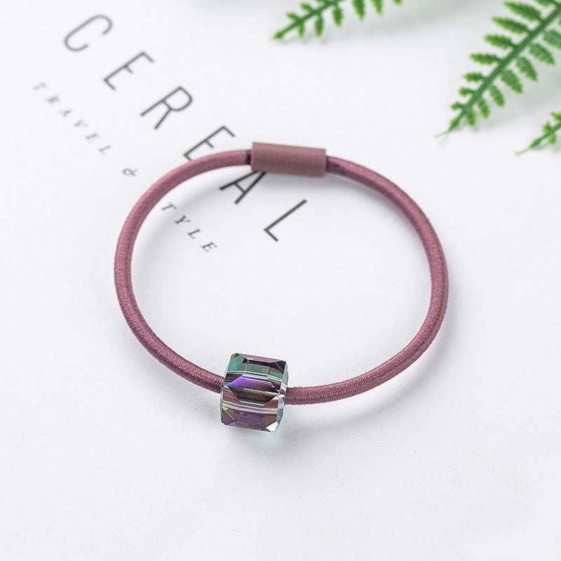 Simple Graceful Summer Hair Band Female Summer Square Rubber Band