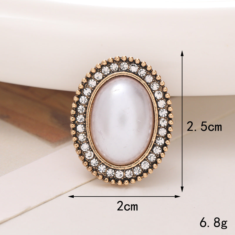 Jeans Button Hole Shoes Diy Accessories Bright Crystal Classic Style Ornament Accessories Upper Pearl Flower