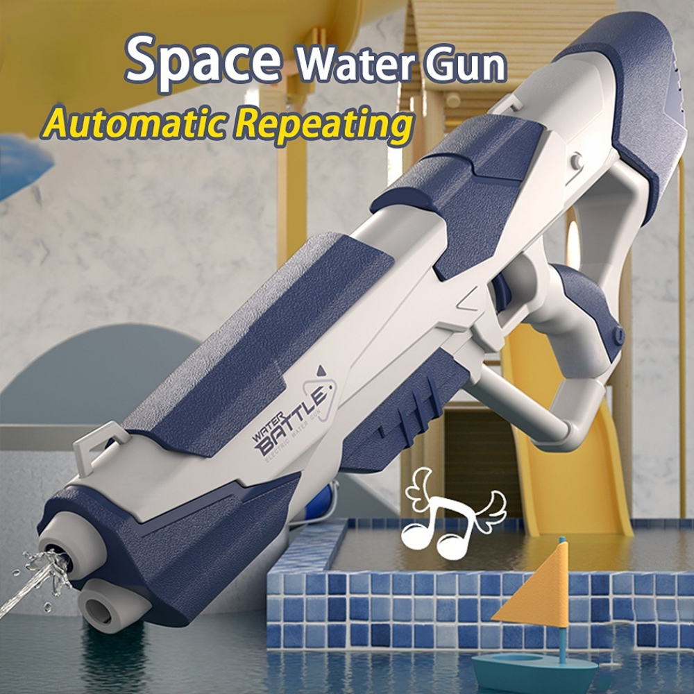 Pistola de agua espacial eléctrica automática con absorción de agua, juguete para pelear agua, playa al aire libre, piscina, juguetes de baño para niños, regalo para chico