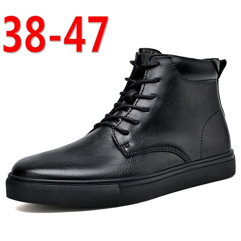 Botas Martens planas informales de piel de vaca para hombre, zapato de tabla alto de talla grande