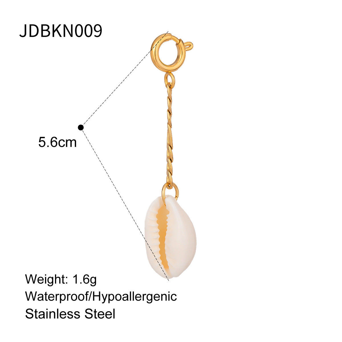 Stainless Steel Ocean 18K Gold Diy Necklace Pendant