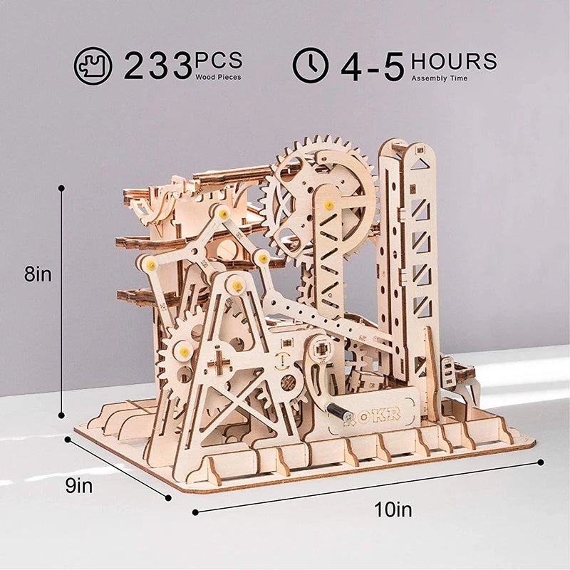 3D DIY木制益智过山车儿童玩具