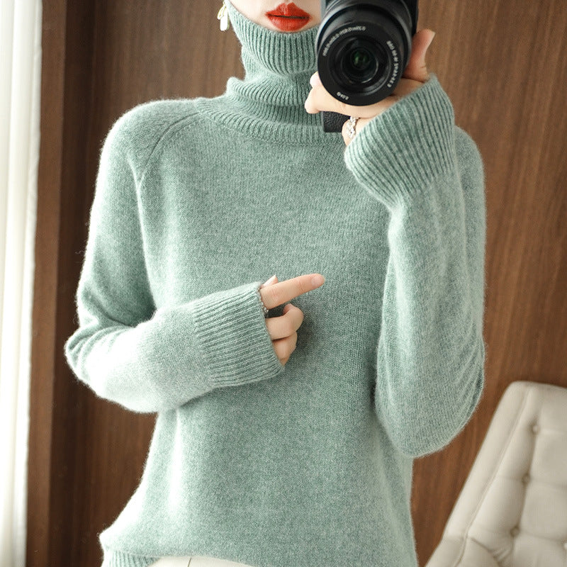 Women's Long-sleeved Bottoming Shirt Slim Slimming High Collar Sweater