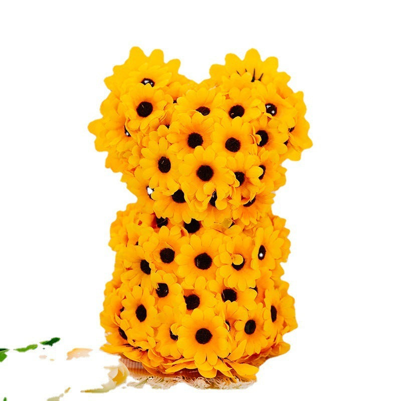 Sunflower Bear Decoration Autumn Thanksgiving Display Show Window Decoration