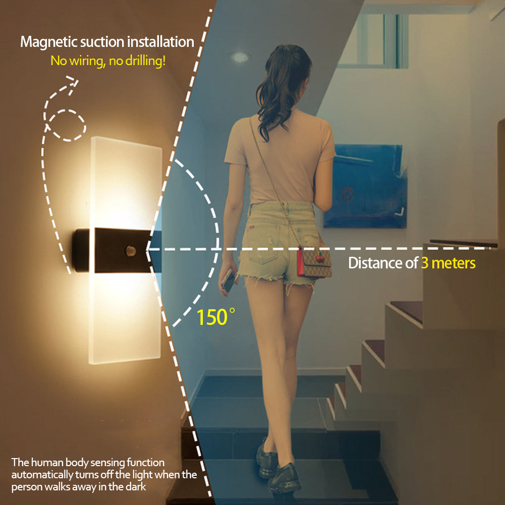 Lámpara de pared de carga USB con sensor interior