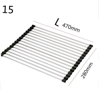 Rejilla plegable para fregadero de cocina, acero inoxidable