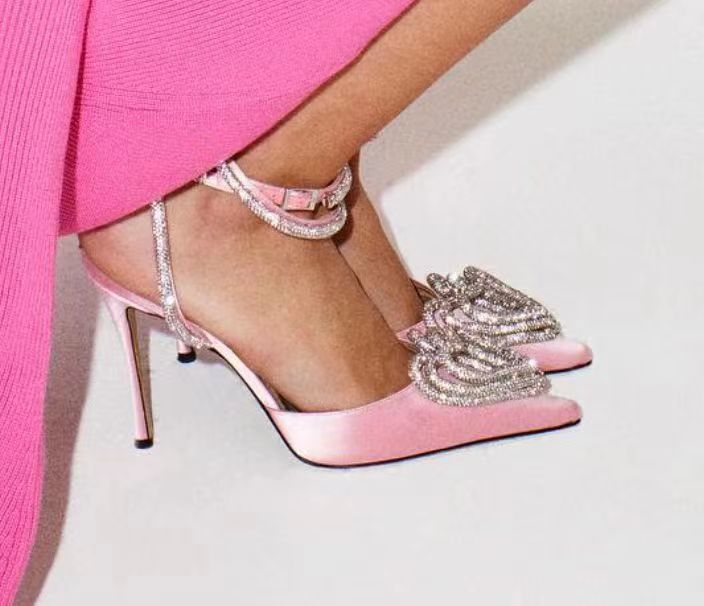 Sandalias de moda con diamantes de imitación en forma de corazón que combinan con todo para mujer