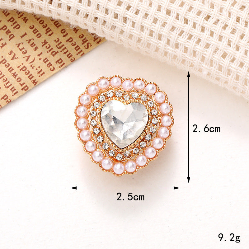 Jeans Button Hole Shoes Diy Accessories Bright Crystal Classic Style Ornament Accessories Upper Pearl Flower