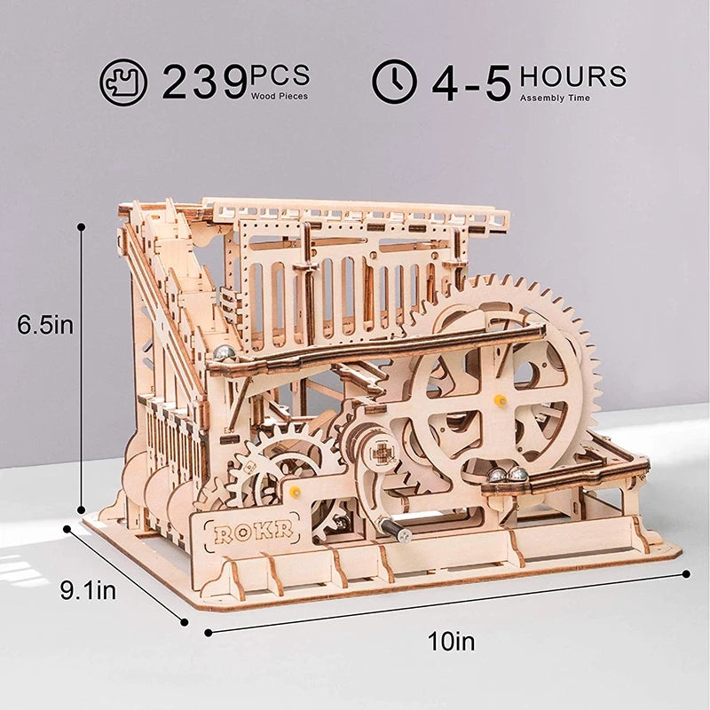 3D DIY木制益智过山车儿童玩具