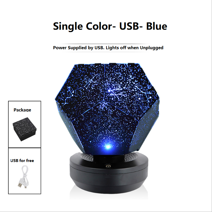 LED 星空投影仪夜灯 3D 投影夜灯 USB 充电家用天文馆儿童卧室装饰房间照明