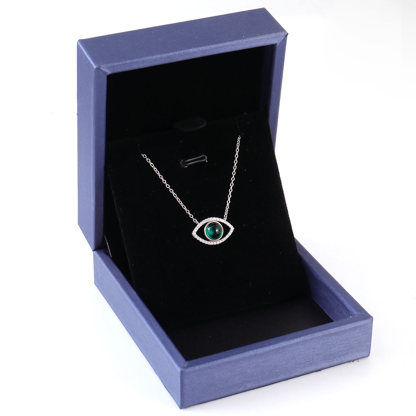 Eye Pendant Emerald Necklace Female