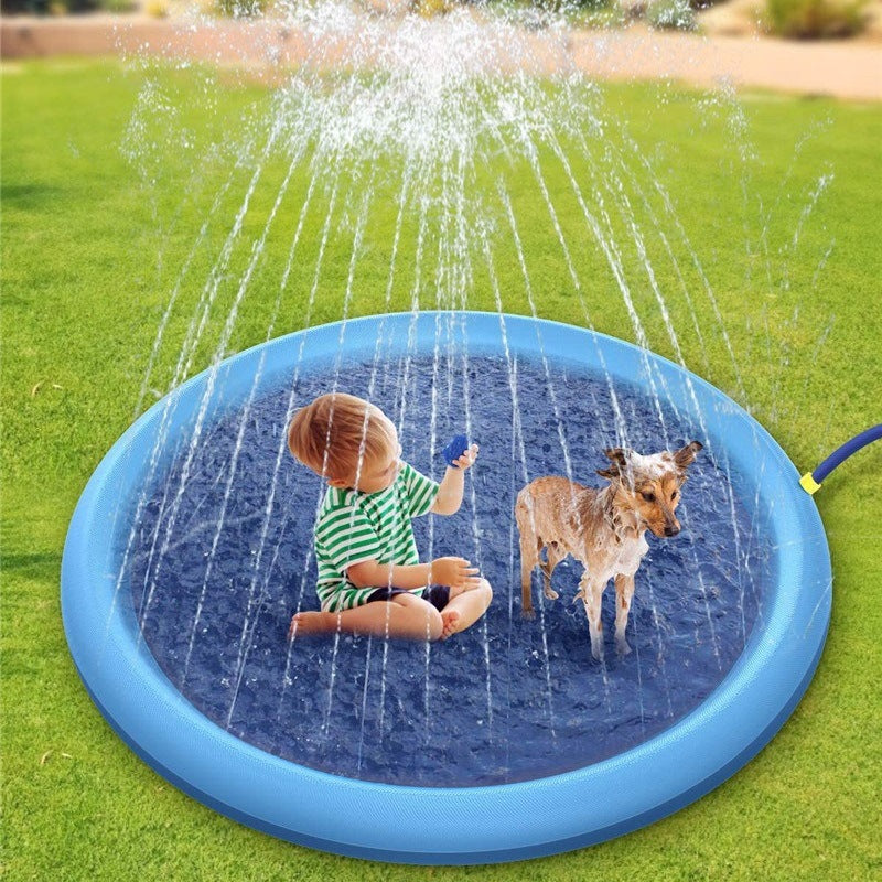 Almohadilla antideslizante para salpicaduras para niños y mascotas, piscina para perros, juguetes acuáticos de verano al aire libre, colchoneta divertida para juegos con fuente para patio trasero