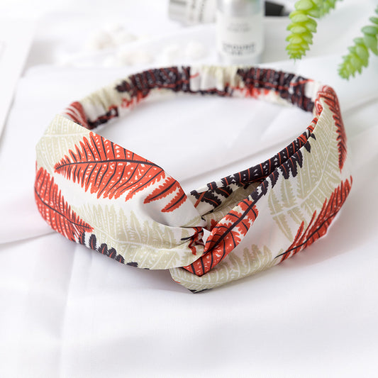 Printed cross headband elastic elastic headband