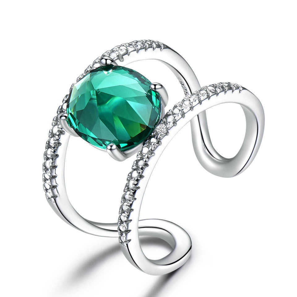 Emerald adjustable ring