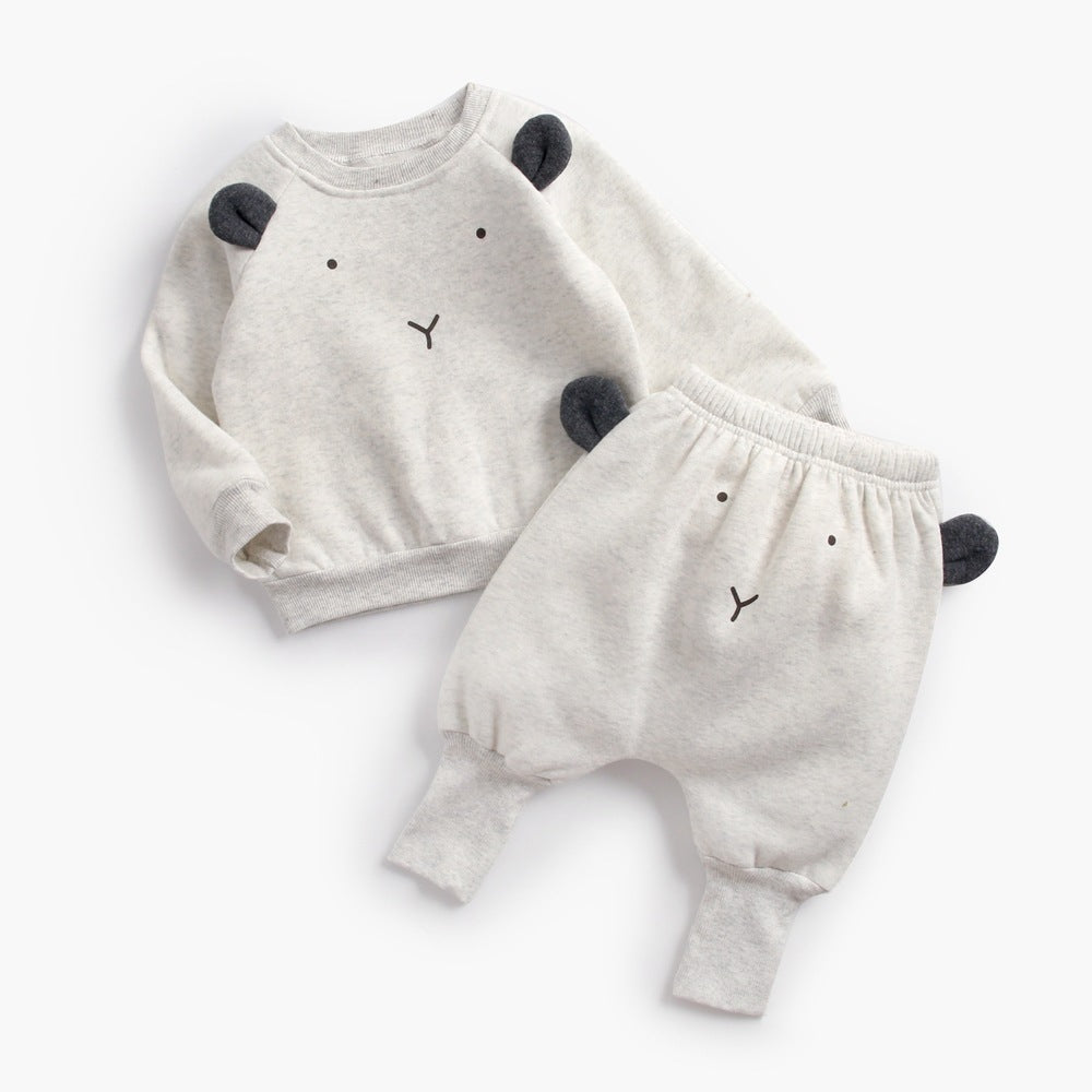 Baby Plus Velvet Sweater Suit