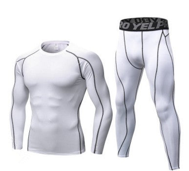 Traje de entrenamiento de compresión para correr para hombre, mallas, camisa de manga larga, pantalones, mallas, traje deportivo, ropa deportiva para Fitness