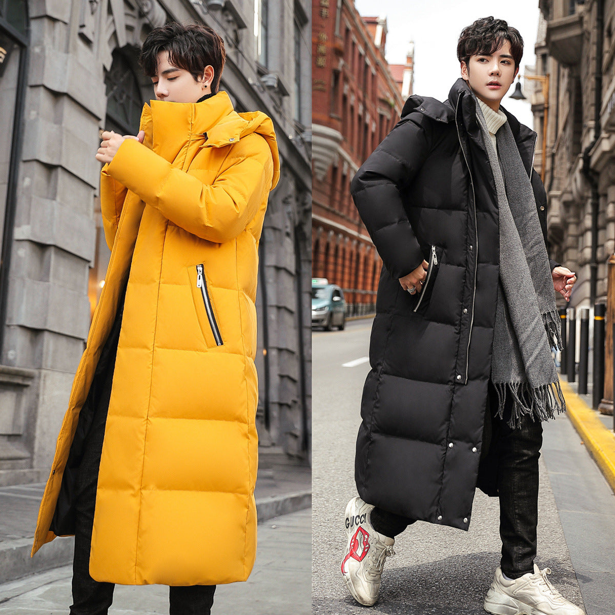 Down Jacket Men's Mid-length Couple Style