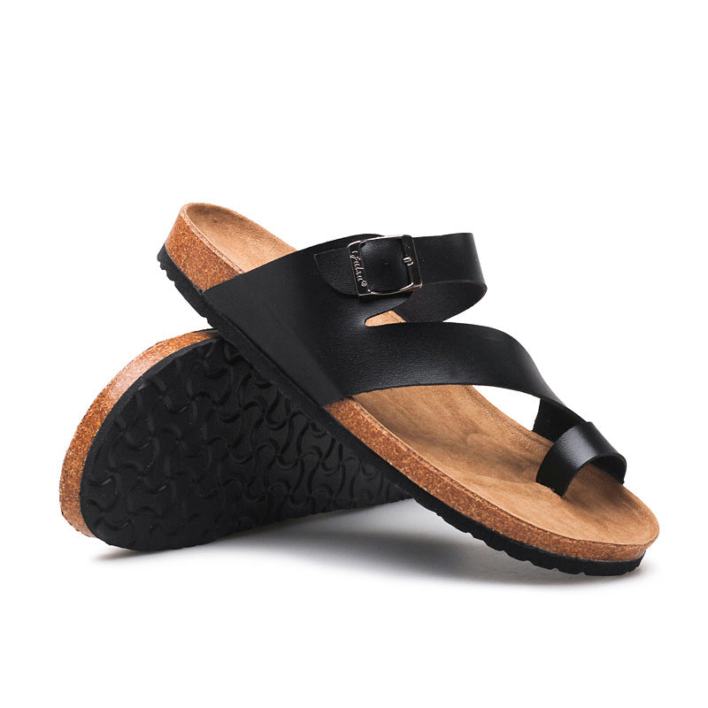 Fashion Couple Cork Slippers Men