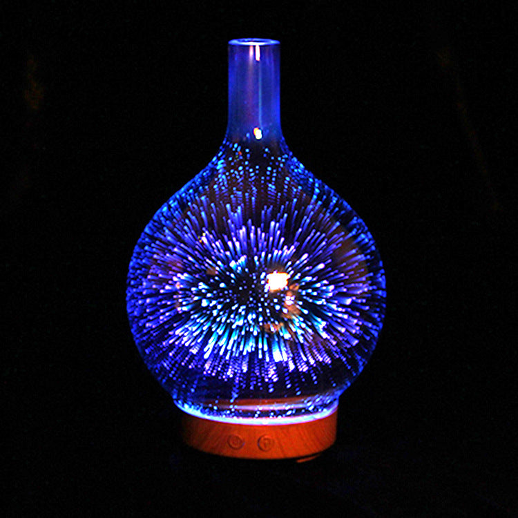 Difusor de aroma de vidrio 3D, lámpara colorida, humidificador, luz nocturna