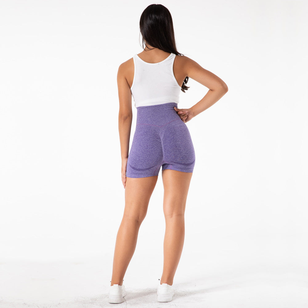 High-Waist Yoga Shorts For Seamless Exercise Hip Lifting And Abdomen Exercise