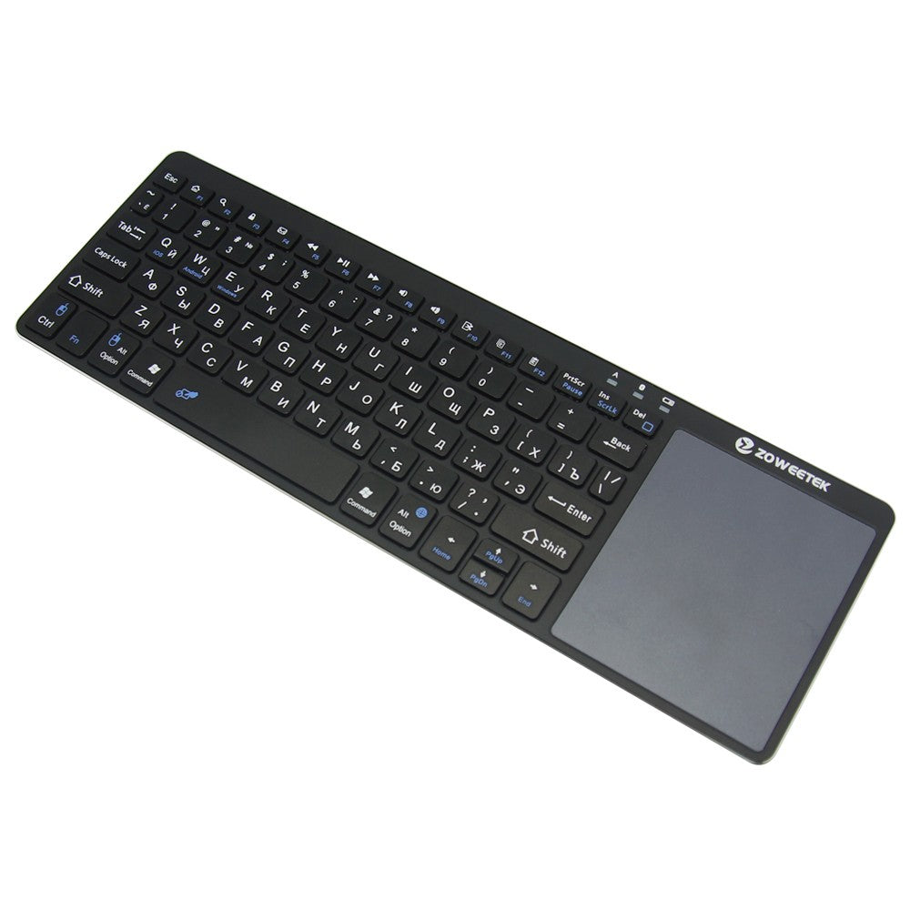 Zoweetek k12bt-1 Mini teclado inalámbrico Bluetooth panel táctil ruso inglés español para Dispositivo de Tv inteligente Pc Android Phone Pad