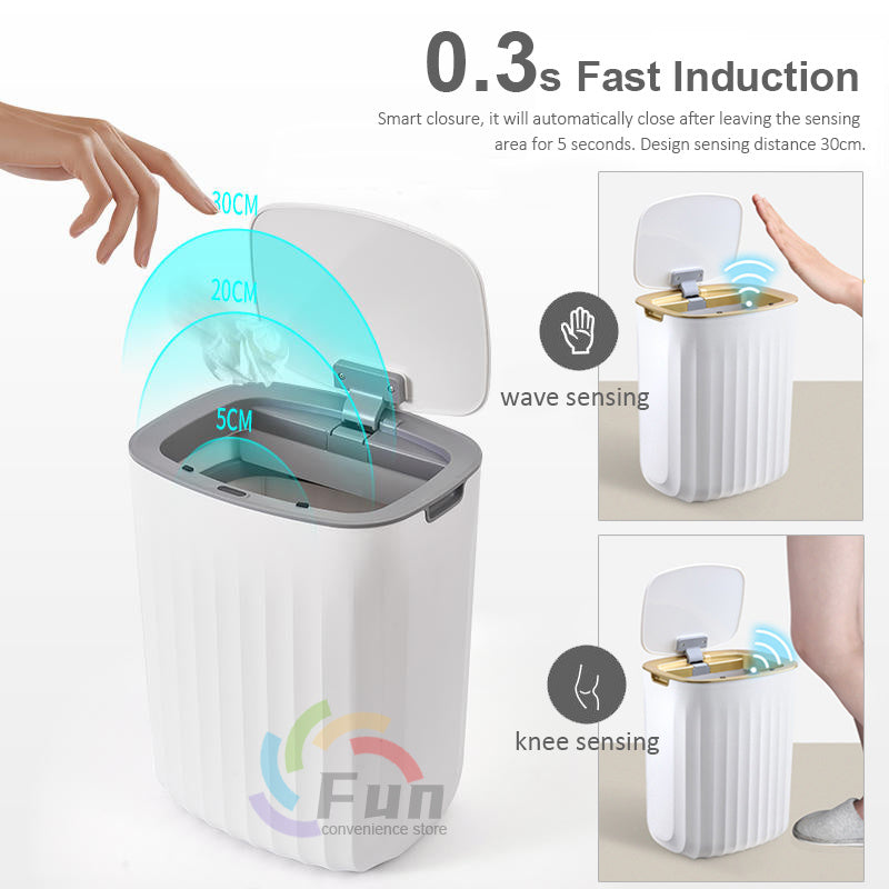 Bote De Basura Inteligente Con Tapa Para Dormitorio Y Sala De Estar Caja De Almacenamiento De Cocina Bote De Basura Caja De Auto Pequeña De Inducción Cubo De Basura Inteligente Automático Contenedor De Basura Inteligente