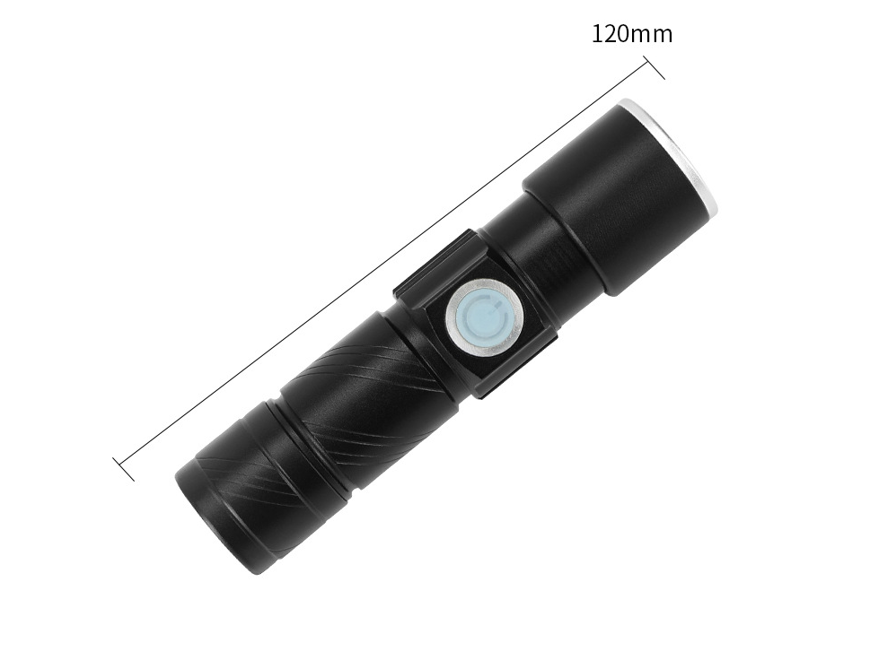 Mini Waterproof Rechargeable LED Flashlight With USB Charging