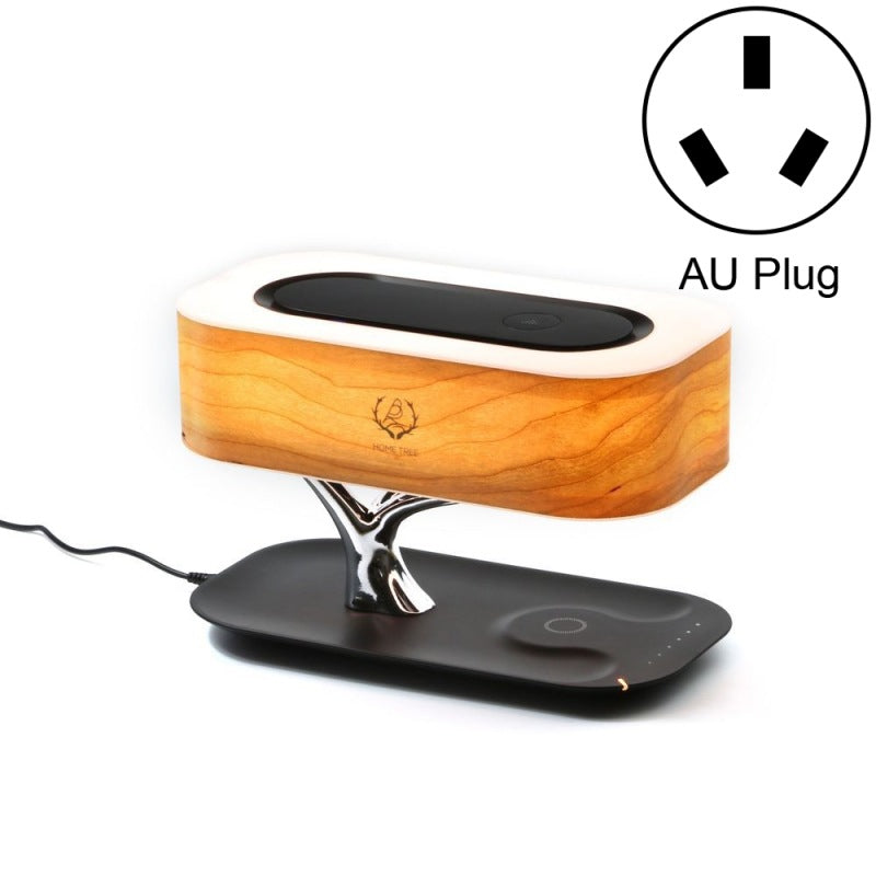 Lámpara de mesa con árbol creativo, altavoz de música Compatible con Bluetooth, luz de mesita de noche, luces de escritorio con carga inalámbrica para teléfono regulable