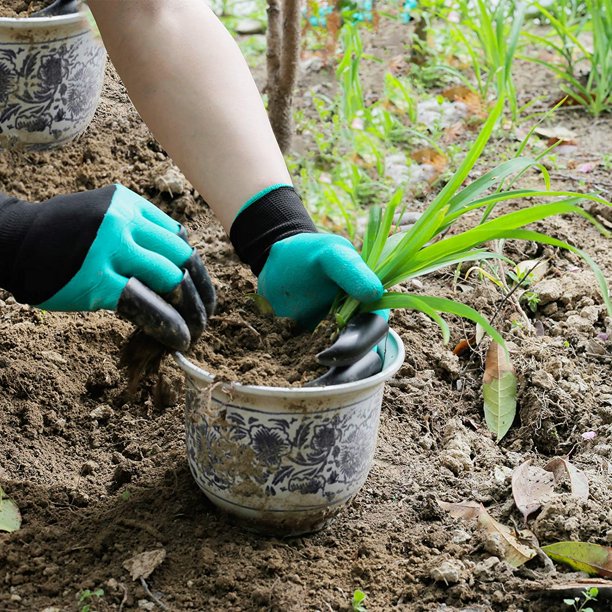 带爪花园手套防水花园手套挖掘种植透气园艺手套庭院工作