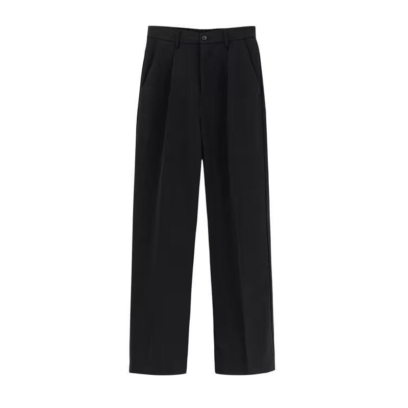 Draping Suit Pants Straight Non-ironing Loose Trousers