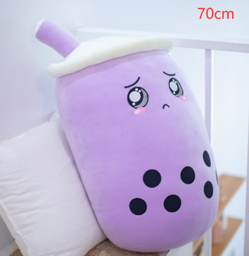 Bonita bebida de frutas de peluche, suave fresa, té de la leche, juguete de taza de té Boba, almohada de té de burbujas, cojín, regalo para niños