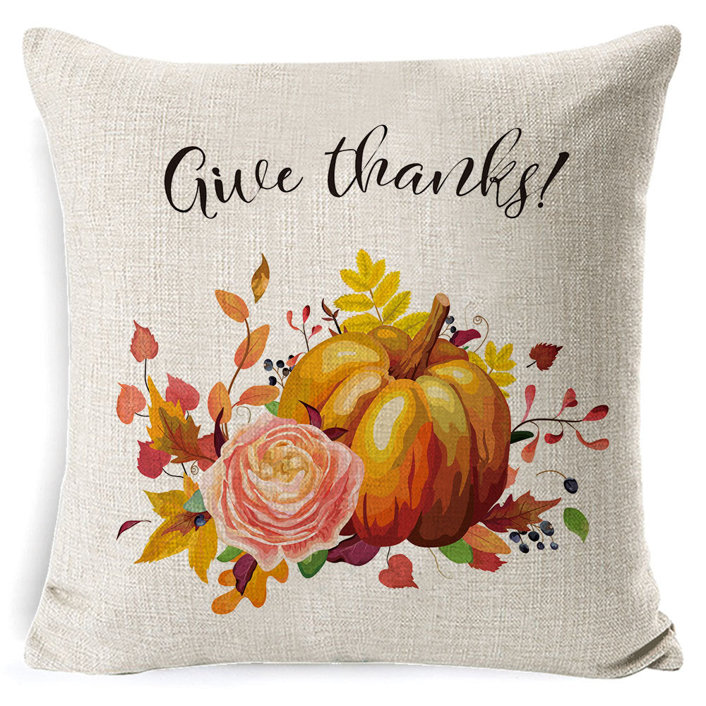 Thanksgiving pumpkin car sofa pillow