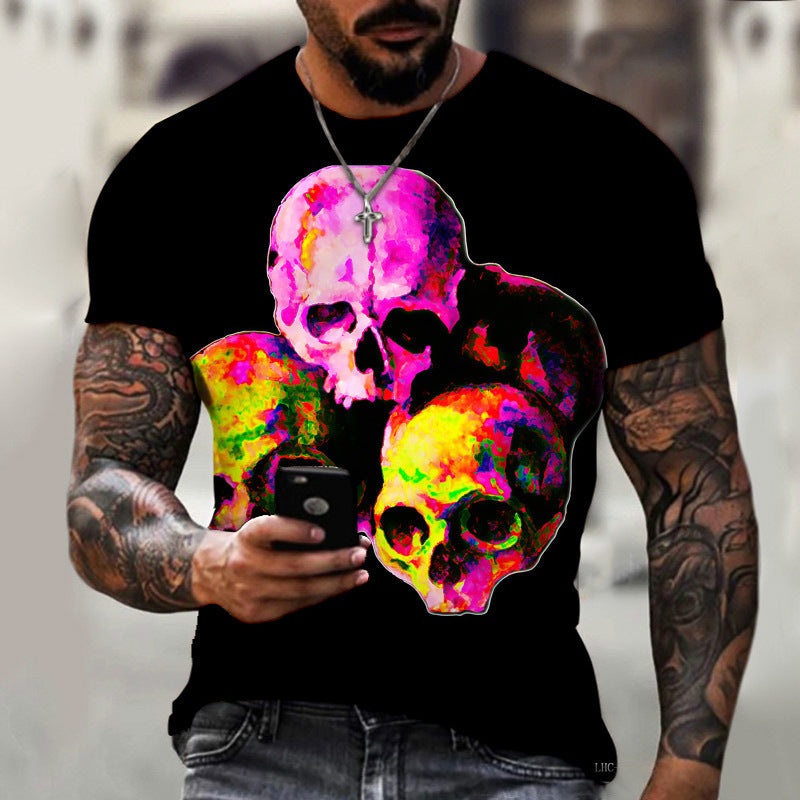 Summer Men's 3D Digital Printing T-shirt Short Sleeve