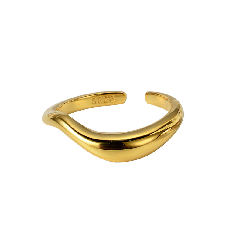 Anillo de onda simple para mujer