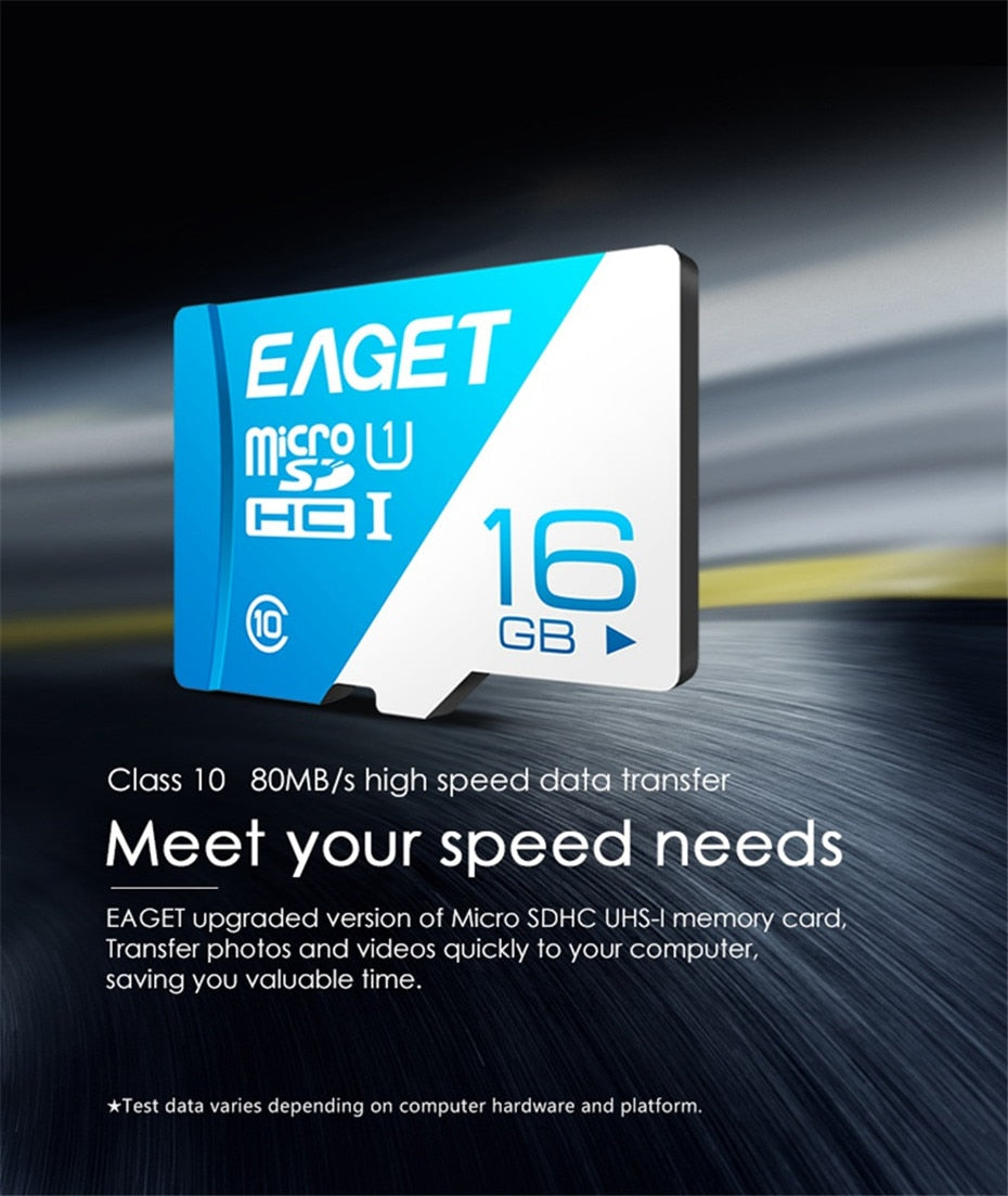 EAGET T1 Micro SD 卡 64GB 32GB 16GB 存储卡 128GB TF 卡 Class10 UHS-I 80MB S Microsd 存储卡适用于智能手机