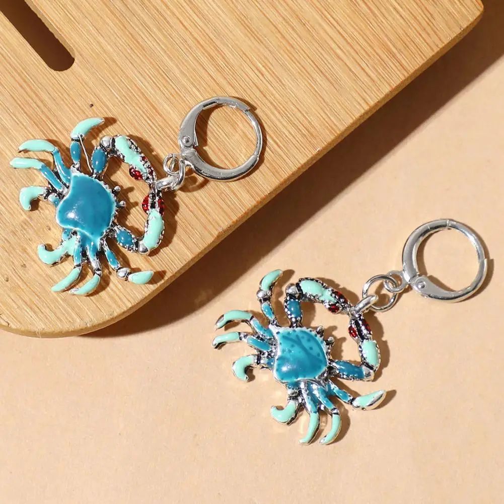 Women Earrings Elegant Crab Shape Earrings Glossy Metal Dangle Earring Crab Shape Drop Earring Party Hook Earrings Jewelry