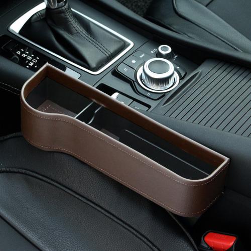 Organizador de PU para coche, caja de almacenamiento para espacio de asiento, hendidura lateral para asiento de coche, billetera, teléfono, monedas, llaves de cigarrillos, tarjetas, accesorios para coche