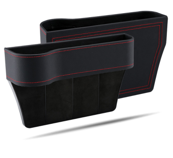 Organizador de PU para coche, caja de almacenamiento para espacio de asiento, hendidura lateral para asiento de coche, billetera, teléfono, monedas, llaves de cigarrillos, tarjetas, accesorios para coche