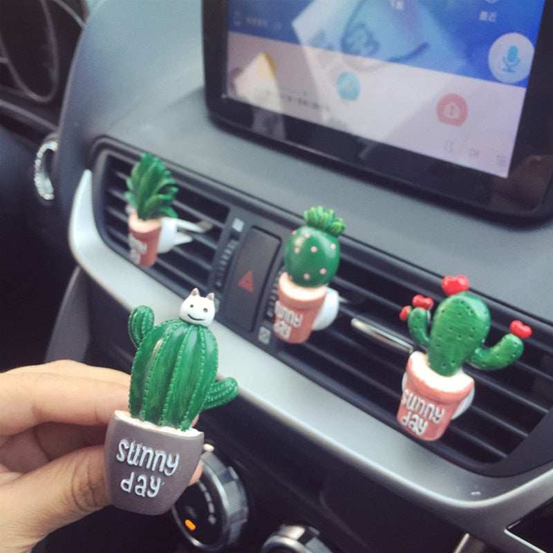 Car Air Freshener Plants Perfume Vent Outlet Air Conditioning Fragrance Clip Cute Creative Ornaments Interior Auto Accessories