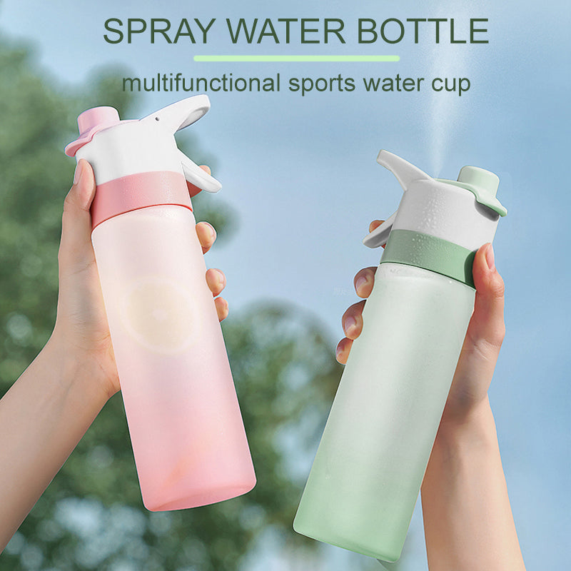 Botella de agua pulverizada para niñas, deporte al aire libre, taza de agua para Fitness, botella pulverizadora de gran capacidad, botellas de viaje, utensilios de cocina