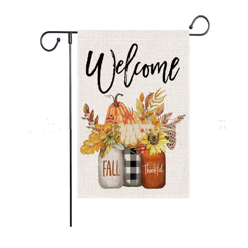 Linen Garden Flag Decorative Banner For Thanksgiving Day