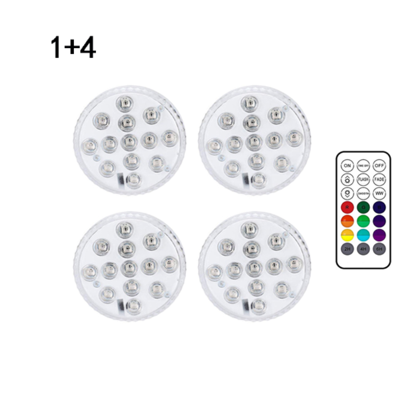 Luz sumergible de 13 Led para piscina, jardín, fuente, baño, lámpara subacuática impermeable IP68 con ventosa, control remoto RF