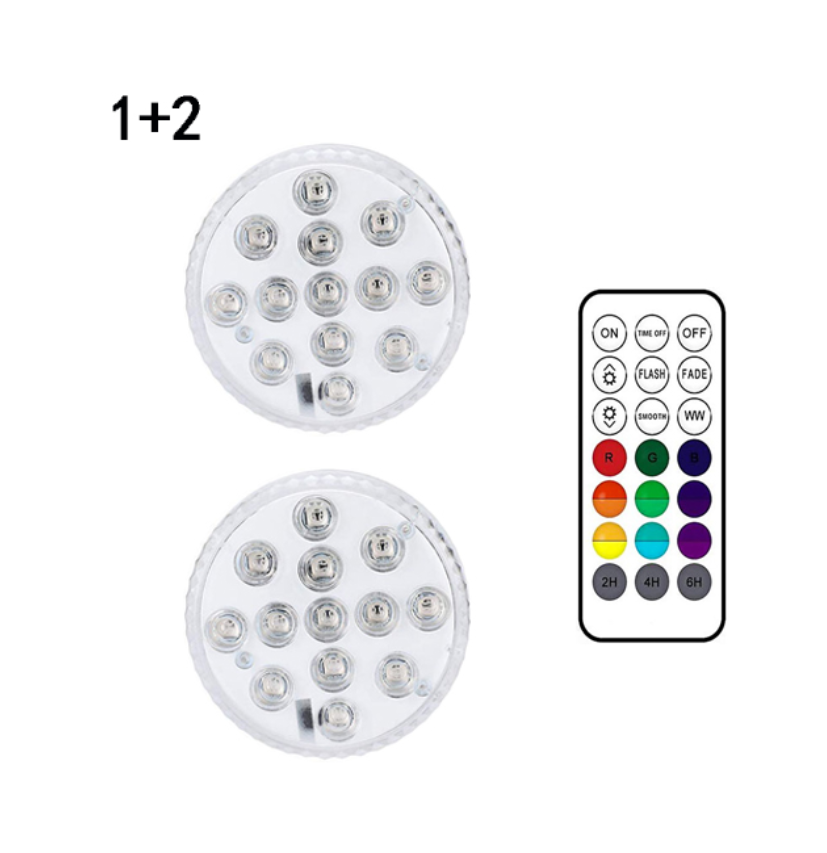 Luz sumergible de 13 Led para piscina, jardín, fuente, baño, lámpara subacuática impermeable IP68 con ventosa, control remoto RF