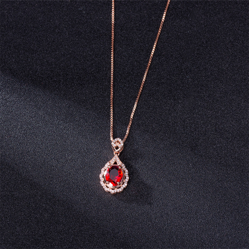 Garnet and Diamond Ruby Necklace