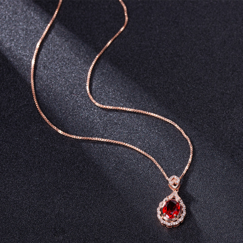 Garnet and Diamond Ruby Necklace